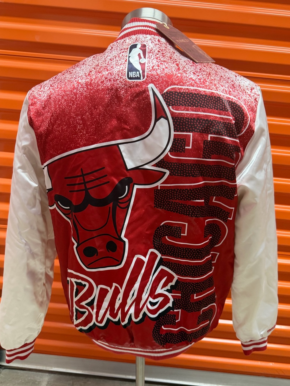 NWT Chicago Bulls NBA Red Satin Varsity Bomber Jacket Size S